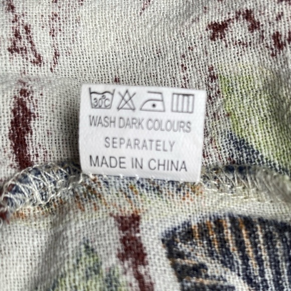 Cotton Blend Floral Plant Foliage Overalls Medium Button Straps Side Zipper - Picture 12 of 13